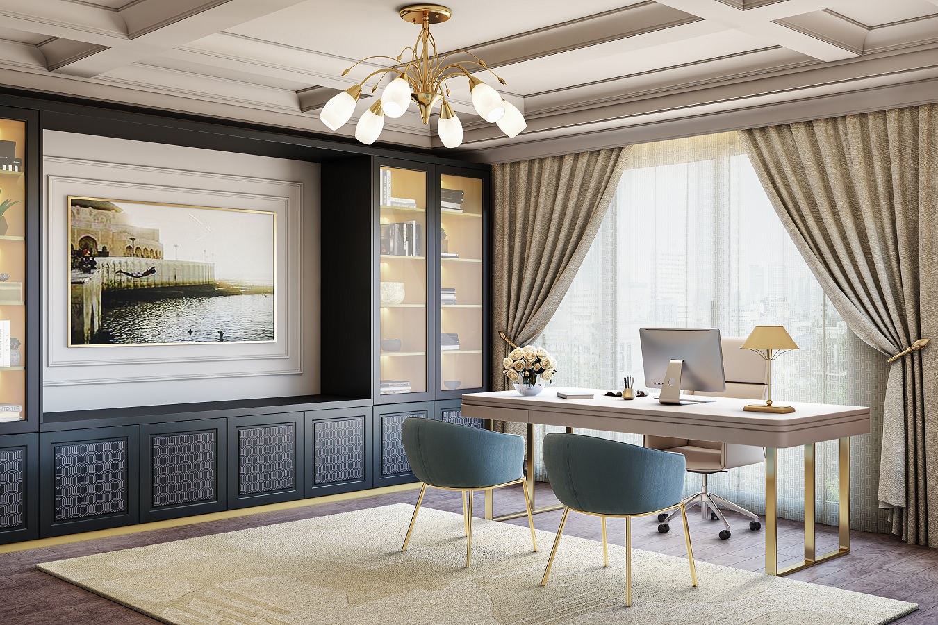 Estasi – Home Office Carbon Grey Premier Matte Digital print shutter(2023_05_05_IN_CASANTRO_RENDERS_V3_MAY_SR1_OP1_V2_VU_01)